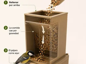 Comedero de pájaros con autoconsumo
