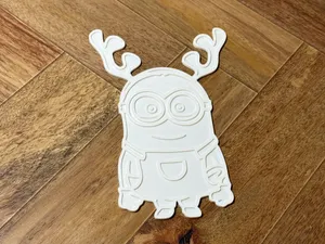 Minion with Reindeer Horns Print & Paint
