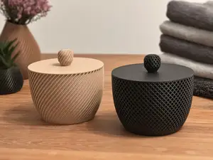 Modern Storage Container with Spiral Pattern