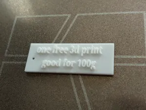 one free 3d print