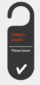 printing in progress door hanger