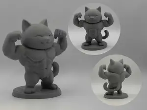 Sigma Cat V2 – Muscular Chibi Cat Figurine