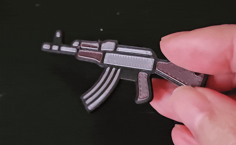 2 side colored AK 47 keychain