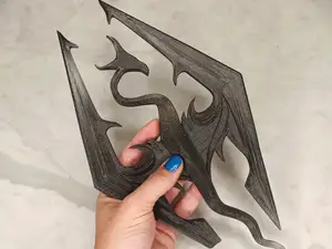 Skyrim logo sculpture