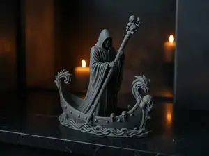 Death Arrived — Gothic Boat Statue