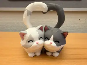 Valentine cats with heart tails