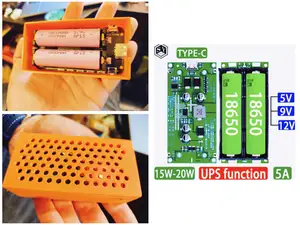 Double 18650 UPS Module Case