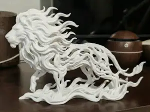 Majestic Ethereal Lion - Voronoi Style