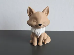 Minimalistischer Fuchs mit Farbdetails