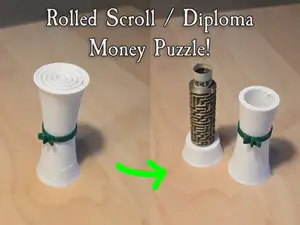 Rolled Scroll / Diploma Money Puzzle
