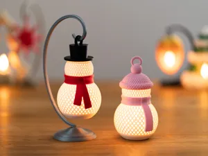 Mini Christmas Snowman Tea Light Ornament