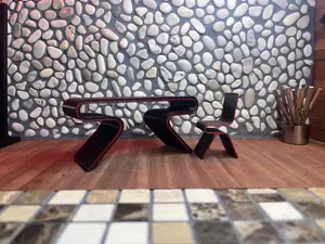 miniature modern desk tv cabinet dollhouse diorama