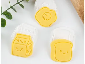 Milk, egg, bread, and cookie mold set