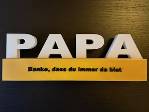 Vatertag Tischaufsteller PAPA mit Sockel