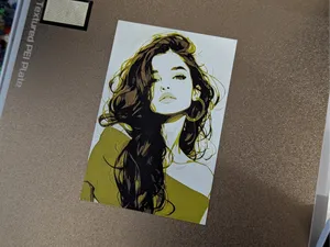 Beautiful Woman in Yellow - Hueforge