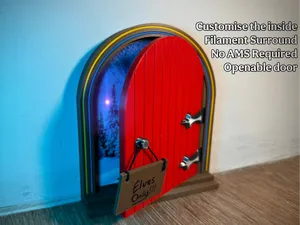Christmas Elf Fairy Door with Filament Surround
