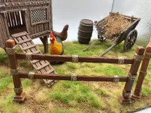 Old wooden Fence with metal elements