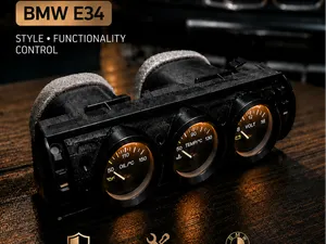 3-Gauge Adapter Panel for BMW E34 — 52 mm 