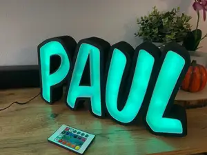 Namenslampe Lightbox Paul Letters