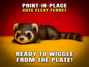 Cute Flexy Ferret (Articulated Fidget Toy)