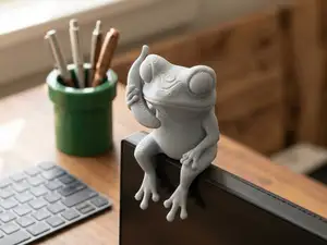 Frog With Banana Phone Monitor Buddy