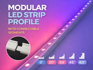 LED Strip Profiles (0° / 20° / 30° / 45° / 60°)