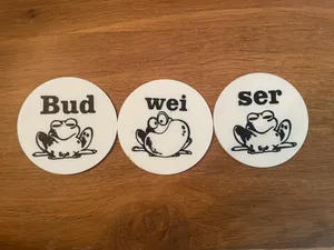 Budweiser frog coaster / retro / Funny / beer can