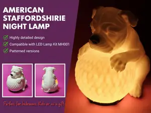 Sleepy American Staffordshire Terrier Night Lamp