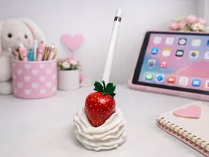 Strawberry apple pencil holder
