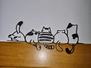 Cats' Backs Door art / Wall art - Stand + flat