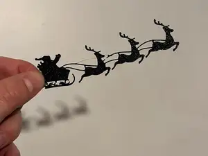 Santa Claus sleigh and his reindeer