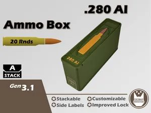 Ammo Storage Box - 280 Ackley Improved - 20 Rnds 