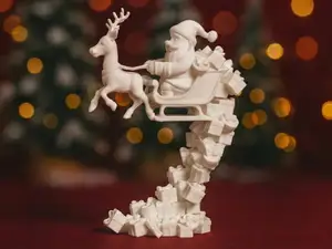 Flying Santa Gift Tower - Christmas Decor