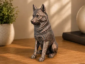 Husky Sitting Dog Figurine