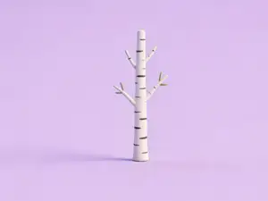 白桦树-微缩模型植物系列-儿童过家家涂色玩具