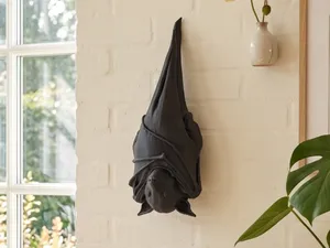Gothic Hanging Bat Wall Art Sculpture