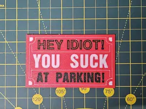 Hey Idiot! You Suck at Parking Gag Sign!