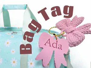Knit Bow Name Tag