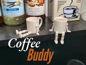 Coffee mug with articulated legs