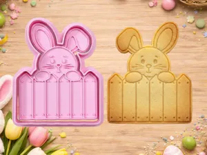 Easter Cookie Cutters - Bunny on the fence