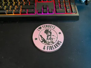 I Love Femboys & Firearms Coaster