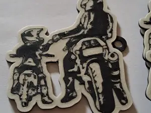 Motorcyclist and his son