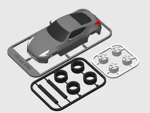 Nissan 370z kit card with rotating wheels