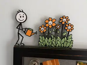 Spring Stick Man - door / switch corner decoration