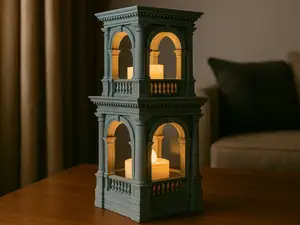 Architectural Tea Light Holder Double Tier Gothic