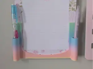 Mounted Notepad Holder with Pen Slots