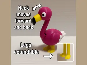 Clay-style flamingo (movable parts)