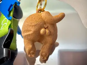 Cat butt keychain with fuzzy skin