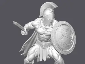 Spartan Warrior Miniature – 3D Print Ready Figure