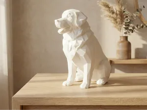 Low Poly Bernese Mountain Dog - Sitting Pose